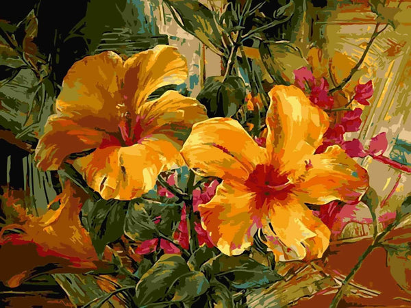 Tallenge Floral Art Collection - Contemporary Painting - HIbiscus - Posters