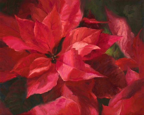 Tallenge Floral Art Collection - Contemporary Painting - Pointsettia - Life Size Posters by Michael Pierre