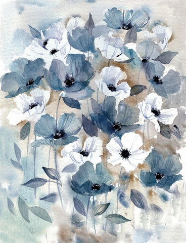 Tallenge Floral Art Collection - Contemporary Water Color - Daisy Field - Posters by Lilly Milton