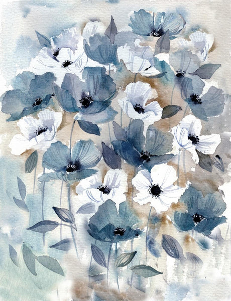Tallenge Floral Art Collection - Contemporary Water Color - Daisy Field - Large Art Prints