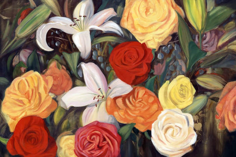Tallenge Floral Art Collection - Contemporaryr Painting - Tropical Flowers - Large Art Prints