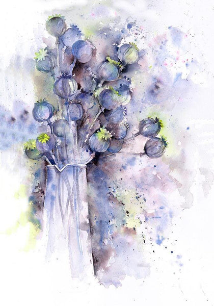 Tallenge Floral Art Collection - Delicate Water Color - Poppies - Life Size Posters