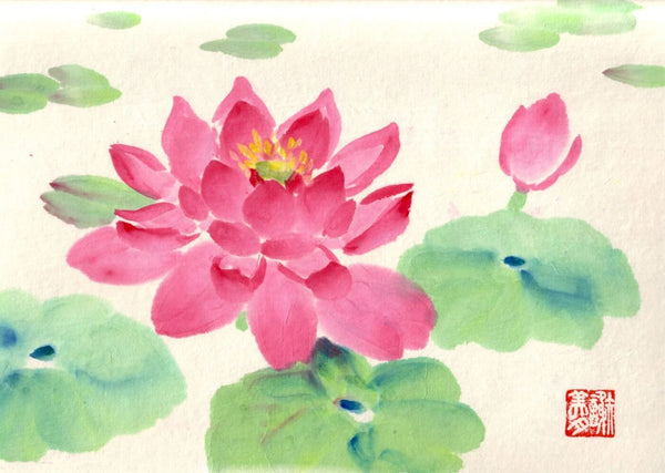 Tallenge Floral Art Collection - Delicate Water Color - Water Lilies - Life Size Posters
