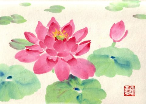 Tallenge Floral Art Collection - Delicate Water Color - Water Lilies - Canvas Prints