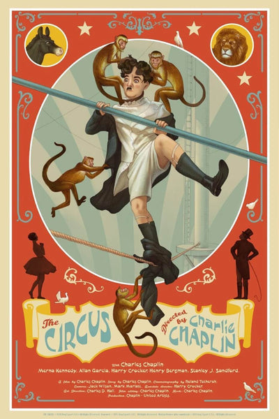 Tallenge Hollywood Collection - Charlie Chaplin The Circus - Minimalist Art Prints Poster - Canvas Prints