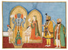 Indian Art Collection - Maharaja Gulab Singh of Jammu with a Sardar before a Vishnu Shrine - Art Prints