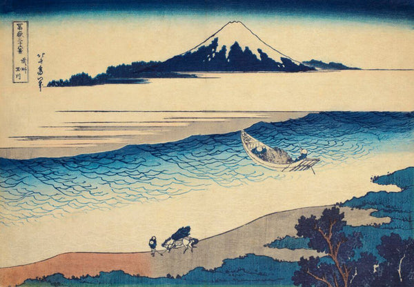 Tama River In Musashi Province (Bushu Tamagawa) - Thirty-six Views Of Mt Fuji - Katsushika Hokusai - Japanese Woodcut Painting - Framed Prints