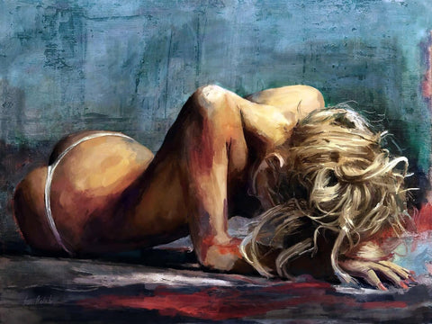 Teal And Blonde - Contemporary Art by Aron Derick