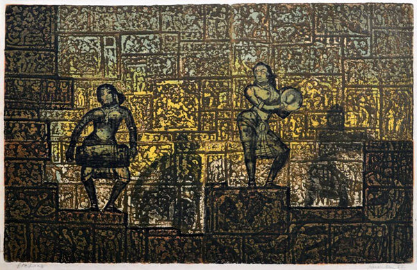 Temple - Haren Das - Bengal School Art Etching - Art Prints