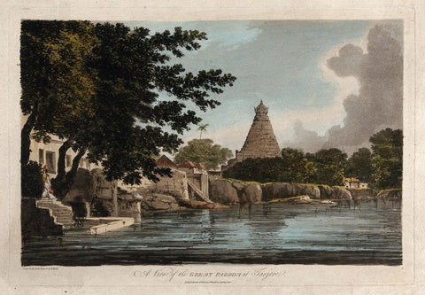 Temple At Tanjore - Tamil Nadu - William Hodges - Vintage Orientalist Art Painting of India by William Hodges