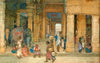 Temple In Madurai - Charles W Bartlett - Vintage 1916 Orientalist Woodblock India Painting - Canvas Prints