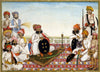 Indian Miniature Paintings - Thakur Dawlat Singh Among Courtiers - Large Art Prints