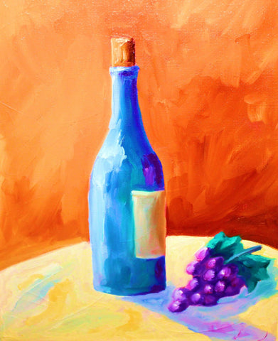 That Bottle Of Wine - Large Art Prints by Christopher Noel
