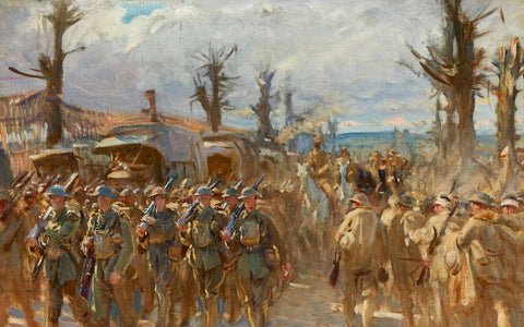 The Arrival of American Troops at the Front -  John Singer Sargent Painting - Canvas Prints