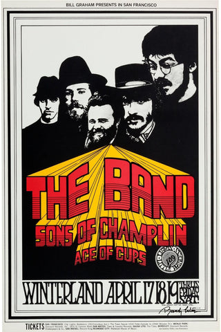 The Band - Sons Of Camplin - Vntage 1969 Rock Concert Poster by Jacob George