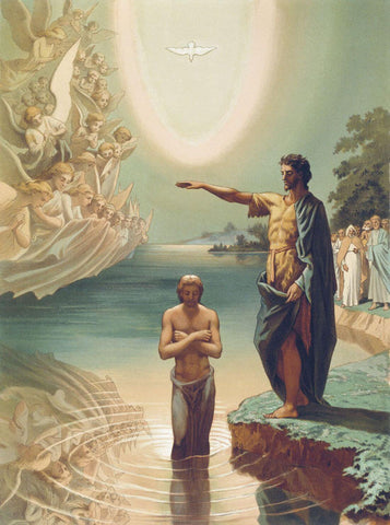 The Baptism Of Christ -  Christian Art Jesus Painting by Christian Art