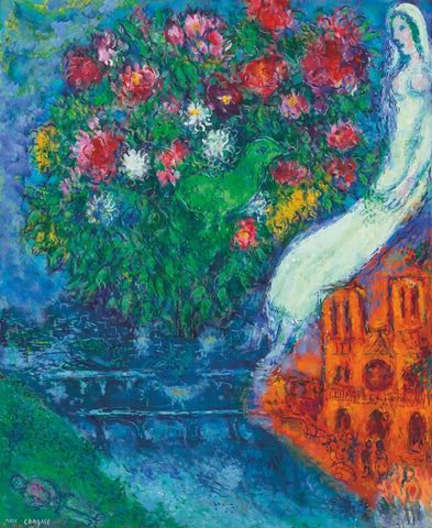 The Bride of Notre Dame  - Marc Chagall - Surrealism Painting - Art Prints