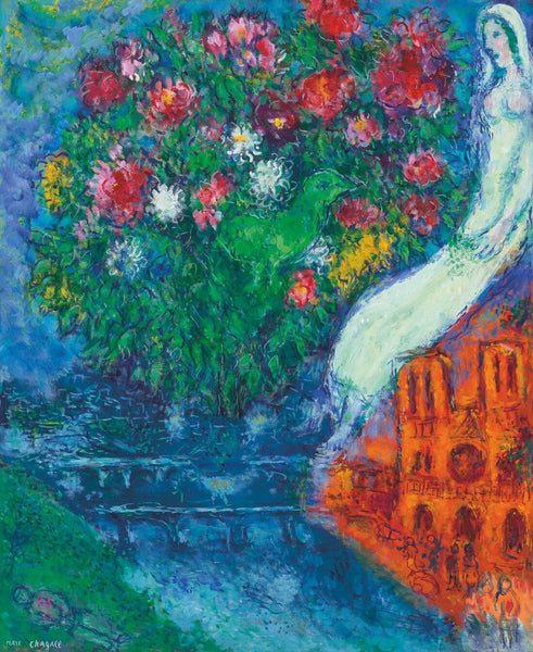 The Bride of Notre Dame  - Marc Chagall - Surrealism Painting - Life Size Posters