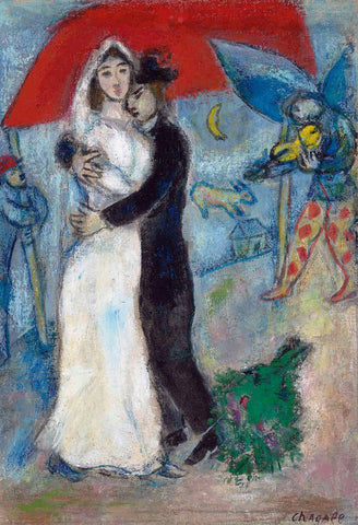 The Canopy (Le Baldaquin) - Marc Chagall - Modernism Painting - Canvas Prints