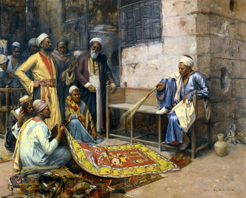 The Carpet Seller - Alphons Leopold Mielich - Orientalist Art Painting by Alphons Leopold Mielich