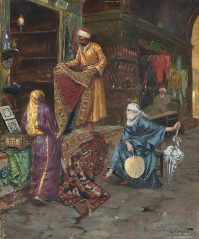 The Carpet Seller - Rudolf Ernst - Orientalist Art Painting by Rudolf Ernst