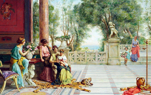 The Centre of Attention - Guglielmo Zocchi - European Art Orientalist Painting - Canvas Prints