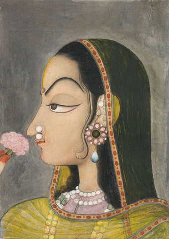 The Courtesan Bani Thani, Mistress of Maharajah Savant Singh (Kishangarh) c1770 - Indian Painting - Posters by Tallenge