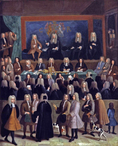 The Court Of Chancery (George I C1725) - Benjamin Ferrers- Legal Art Painting - Art Prints