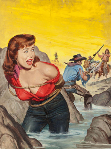 The Cowpoke and His $50,000 Date - Wil Hulsey - Pulp Art Cover - Posters by Wil Hulsey