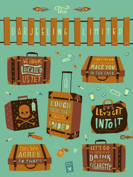 The Darjeeling Limited - Wes Anderson - Hollywood Movie Minimalist Quotes Poster - Life Size Posters