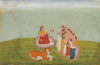 The Devas Worshipping Durga - Markandeya Purana Series - C.1760 -  Vintage Indian Miniature Art Painting - Large Art Prints