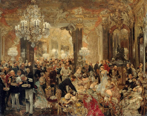 The Dinner At The Ball (Das Ballsouper) - Adolph Menzel - Posters by Adolph Menzel