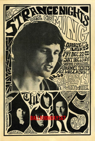 The Doors Live - Strange Days 1967 - Rock Music Concert Poster - Framed Prints