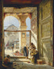 The Gate of the Great Umayyad Mosque in Damascus - Gustav Bauernfeind - Orientalist Art Painting - Framed Prints