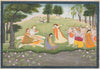 The Gods Sing And Dance For Shiva And Parvati - C. 1780-1790- Vintage Indian Miniature Art Painting - Art Prints