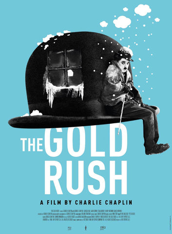 The Gold Rush - Charlie Chaplin - Hollywood Classics English Movie Fan Art Poster - Framed Prints