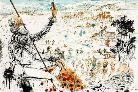 The Golden Age Of Don Quixote - Salvador Dali - Lithograph From The Catalog of Graphic Works - Canvas Prints