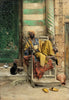 The Goza Smoker - Ludwig Deutsch - Orientalism Art Painting - Life Size Posters