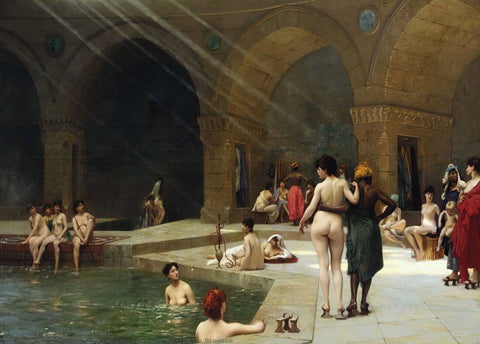 The Grand Pool (Grande Piscine De Brousse) - Jean-Leon Gerome - Orientalism Art Painting by Jean Leon Gerome