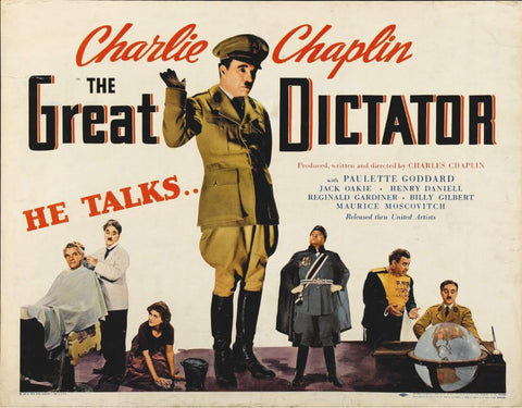 The Great Dictator - Charlie Chaplin - Hollywood Movie Original Release Poster - Canvas Prints by Terry