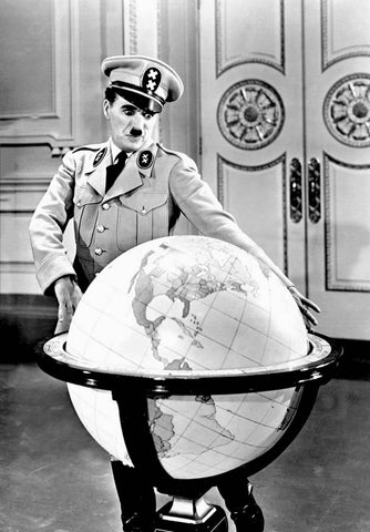The Great Dictator - Globe Scene - Charlie Chaplin - Hollywood Classic Comedy English Movie Still Poster - Posters
