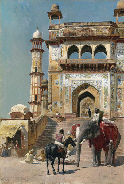 The Great Jami Masjid Mosque In Mathura (India) - Edwin Lord Weeks - Orientalist Indian Art Painting - Canvas Prints