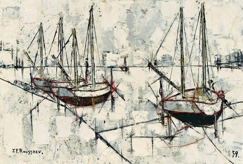 The Harbor (Le Port) - Jean Pierre Rousseau - Framed Prints by Jean Pierre Rousseau