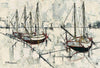 The Harbor (Le Port) - Jean Pierre Rousseau - Framed Prints