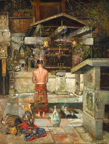 The Holy Cleansing of the Samurai - Gyula Tornai - Orientalist Art Painting by Gyula Tornai