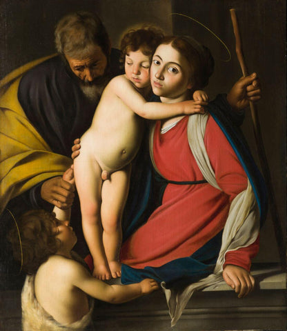 The Holy Family with the Infant Saint John the Baptist (1581) - Fray Juan Bautista Maíno - Christian Art Jesus Painting by Caravaggio