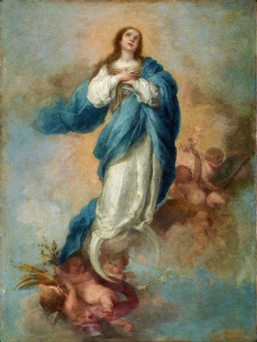 The Immaculate Conception -  Bartolome Esteban Perez Murillo - Christian Art Religious Painting by Bartolome Esteban Murillo