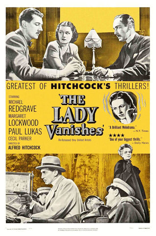 The Lady Vanishes - Margaret Lockwood - Alfred Hitchcock Thriller - Classic Hollywood Movie Poster by Hitchcock