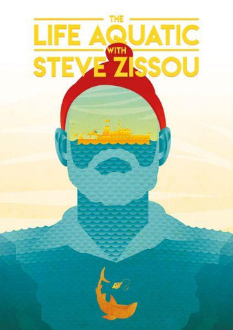 The Life Aquatic With Steve Zissou - Bill Murray - Wes Anderson - Hollywood Movie minimalist Poster - Art Prints