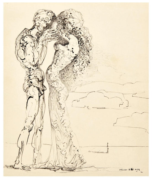 The Lovers (Les Amants) - Salvador Dalí Ink Sketch - Art Prints